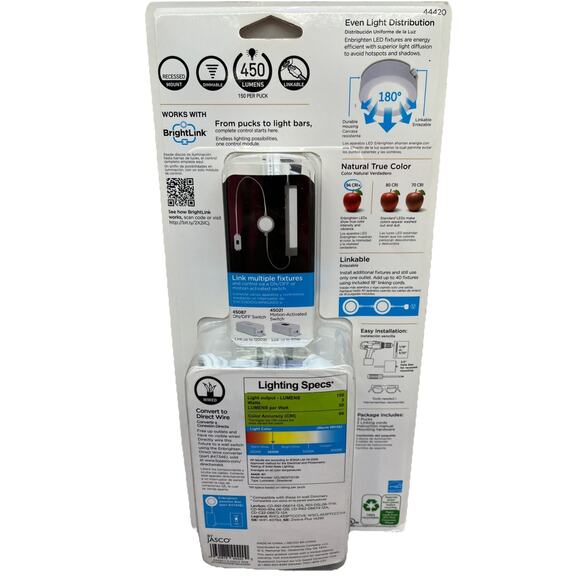 Jasco Enbrighten LED Puck Lights Under Counter White 3 Pack Dimmer. {106}. - Picture 2 of 11